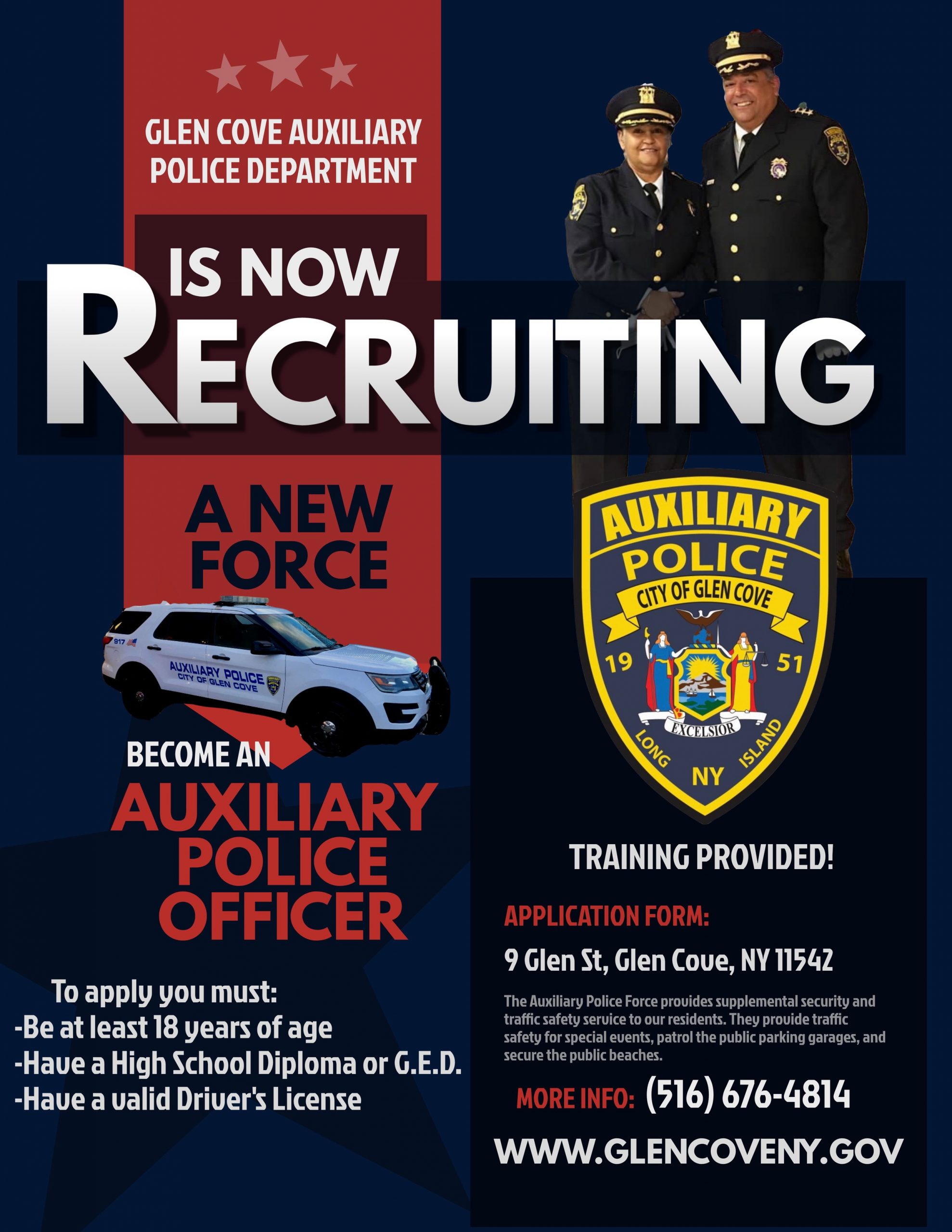 Currently Recruiting Auxiliary Police Please Apply City Of Glen Cove