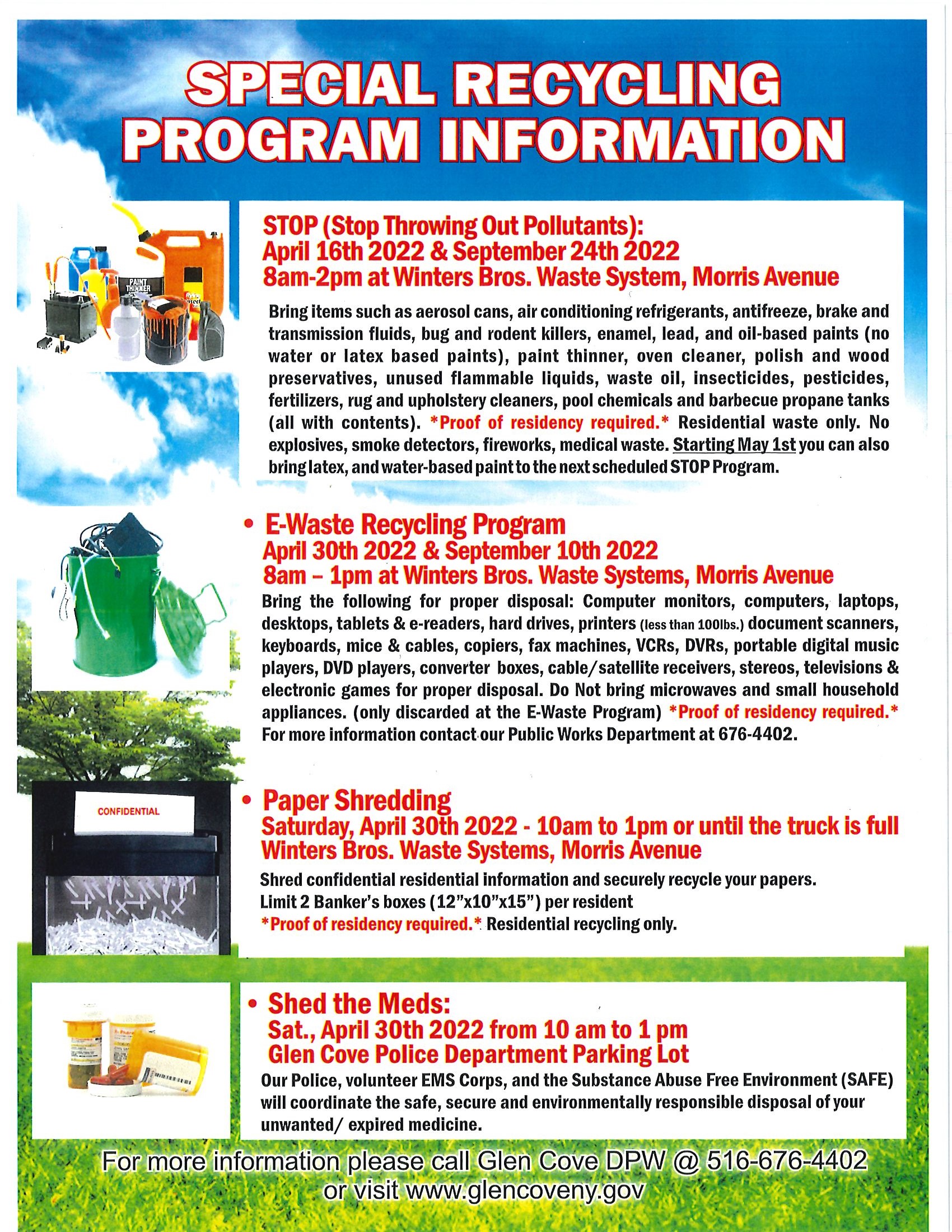 E-Waste Recycling Program - Winter Bros. Morris Avenue - City of Glen Cove